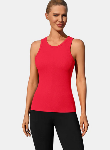 High Neck Seamless Ribbed Tank Top